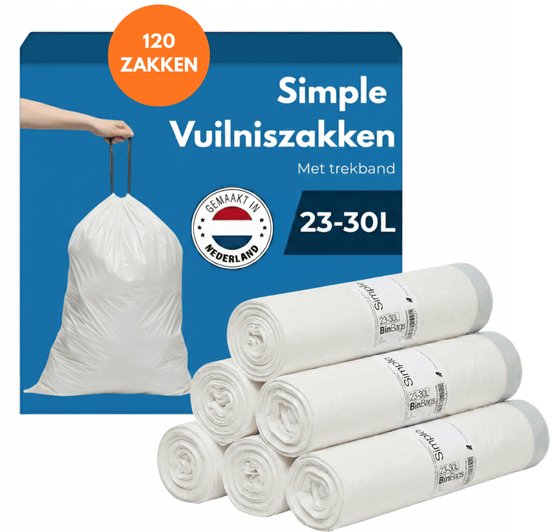 Simple Vuilniszakken 23-30 liter - 120 stuks