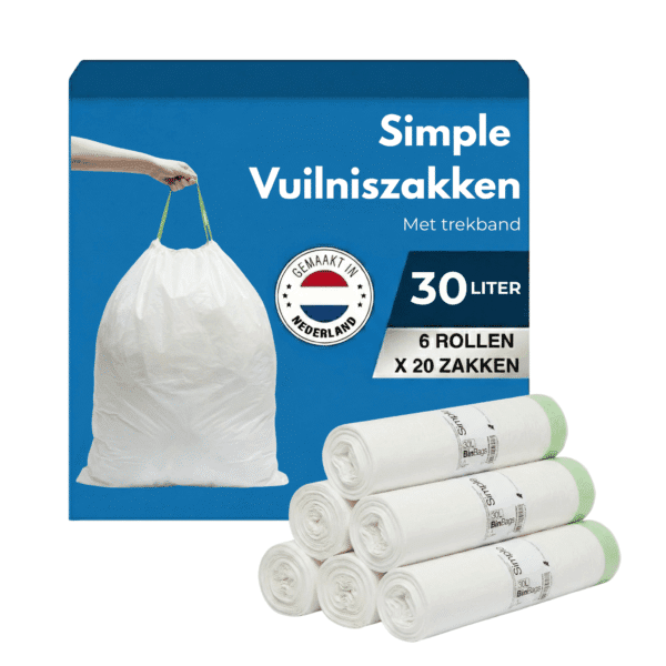 Simple Vuilniszakken 30 liter - 120 stuks - Geschikt voor Brabantia code O