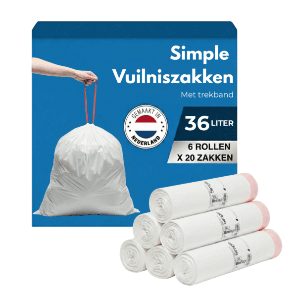 Simple Vuilniszakken 36 liter - 120 stuks - Geschikt voor Brabantia code R