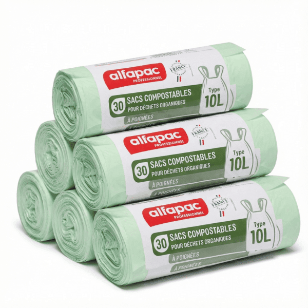 Biozakken 10 liter - 150 stuks - 30 zakken per rol  - Composteerbaar