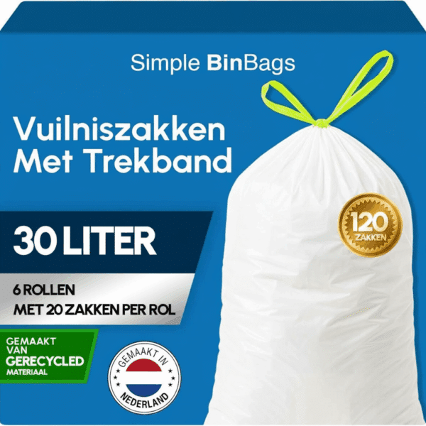 Simple Vuilniszakken 30 liter - 120 stuks - Geschikt voor Brabantia code O