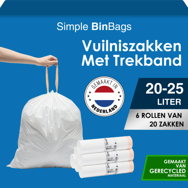 Simple Vuilniszakken 20-25 liter - 120 stuks - Geschikt voor Brabantia code J