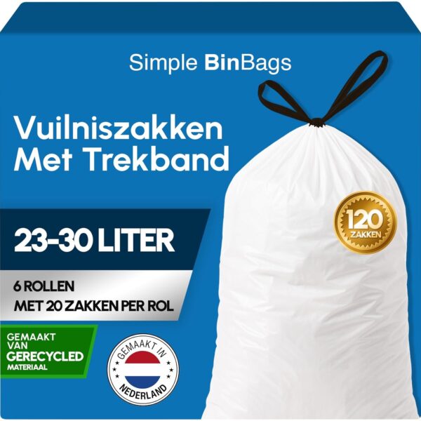 Simple Vuilniszakken 23-30 liter - 120 stuks - Geschikt voor Brabantia code G
