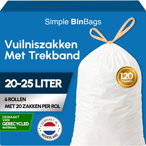 Simple Vuilniszakken 20-25 liter - 120 stuks - Geschikt voor Brabantia code J