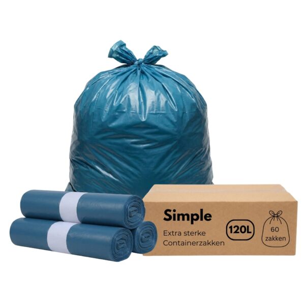 Containervuilniszakken 120 liter blauw | Extra sterk | 20 stuks per rol