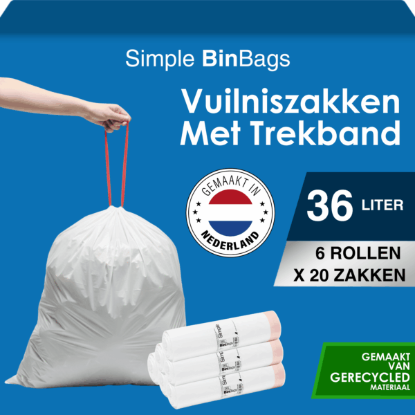 Simple Vuilniszakken 36 liter - 120 stuks - Geschikt voor Brabantia code R