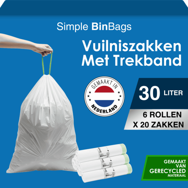 Simple Vuilniszakken 30 liter - 120 stuks - Geschikt voor Simplehuman code G