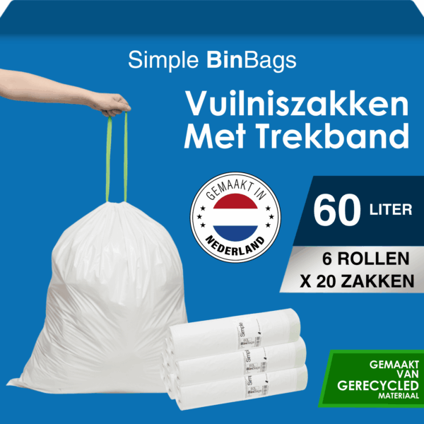 Simple Vuilniszakken 60 liter - 120 stuks - Geschikt voor Brabantia code M